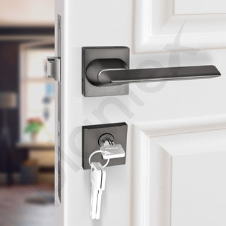 Plantex Main Door Lock/Mortise Lock for Door with 3 Years of Warranty - Robust Door Lock for Home with Brass Lock Body & Cylinder (Satin Black & Matt Finish)