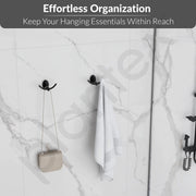 Plantex 304 Grade Stainless Steel Robe Hook for Hanging Clothes/Towel Hanger/Hooks for Bathroom/Living Room/Bathroom Accessories - Oreva (Black)