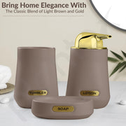 Plantex Ceramic Bathroom Set - Soap Holder for Bathroom/Liquid Soap Dispenser/Tumbler Holder/Toothbrush Holder/Handwash Dispenser - 3 Pcs Set