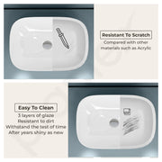 Plantex Ceramic Wash Basin/Basin for Bathroom/Tabletop Wash Basin/Bathroom Basin (Crystal, White)