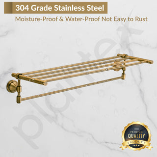 Plantex 304 Grade Stainless Steel Towel Rack for Bathroom/Towel Stand/Hanger/Bathroom Accessories - Niko (24 Inch-Antique)