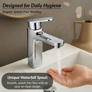 Plantex Single Lever Basin Mixer/Hot and Cold Water Mixer for Kitchen and Bathroom Accessories (Chrome)