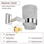 Plantex Smero Pure Brass Tooth Brush Holder/Tumbler Holder/Toothpaste Holder/Bathroom Accessories - Superb (Chrome)