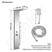 Plantex 304 Grade Stainless Steel Shower Panel for Bathroom with Showerhead/Hand Shower/Body Massage Jets/Bathroom Shower System-(KM-8111)