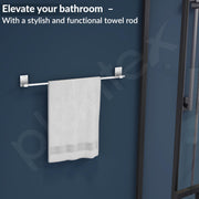Plantex 304 Grade Stainless Steel 24 inch Single Towel Rod/Towel Holder for Bathroom/Towel Bar/Hanger/Stand/Bathroom Accessories - Senso (Chrome)