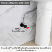 Plantex Single Lever Angle Valve for Bathroom with Brass Spindle/Angle Cock/Single Way Cock with Teflon Tap for Kitchen - Pack of 1 (Black)
