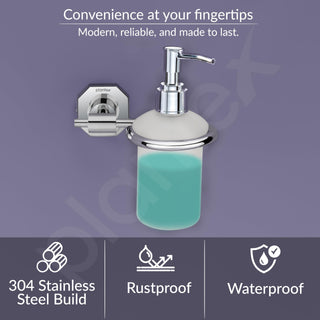 Plantex 304 Grade Stainless Steel Hand Wash Holder for Wash Basin Liquid Soap Dispenser Bathroom Accessories - Nipron (Chrome)