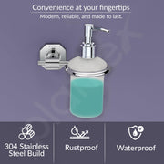 Plantex 304 Grade Stainless Steel Hand Wash Holder for Wash Basin Liquid Soap Dispenser Bathroom Accessories - Nipron (Chrome)