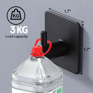 Plantex Wall Mount Hooks/Self Adhesive GI Steel Waterproof Hooks/Wall Hanger Hook/Towel/Sticker Hooks for Walls - Pack of 2 (Black)