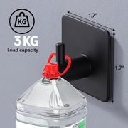 Plantex Wall Mount Hooks/Self Adhesive GI Steel Waterproof Hooks/Wall Hanger Hook/Towel/Sticker Hooks for Walls - Pack of 2 (Black)