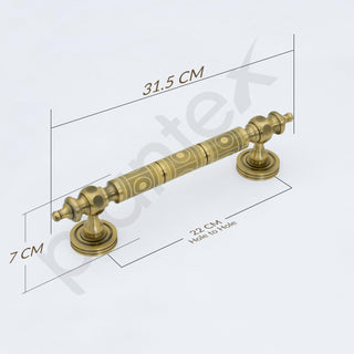 Plantex Door Handle for Main Door/Pure Brass Door Handle/12 inch Pull-Push Handle for Home/Office/Hotel - Pack of 1 (Brass Antique) - 3 Years Warranty