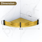 Plantex Bathroom Corner Rack for Wall/Stainless Steel Shelf for Bathroom Corner with Railings/Bathroom Accessories Holder (12x12 inches, PVD Gold & Black)