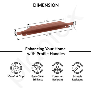 Plantex Profile Handle for Kitchen Cabinet/12 Inch Alluminium Drawer Profile Handle/Wardrobe Pull Handle for Home/Office/Hotel - Pack of 3 (Rose Gold)