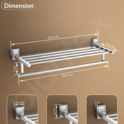 Plantex 304 Grade Stainless Steel 24 inch Towel Rack for Bathroom/Towel Stand/Hanger/Bathroom Accessories - Darcy (Chrome)