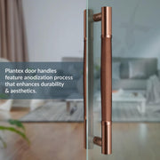Plantex Main Door Handle/Stainless Steel & Aluminium Door Handle/450mm Pull-Push Handle for Home/Office/Hotel - Pack of 1 (DTMD-411, Rose Gold)
