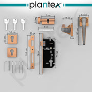 Plantex Premium Door Lock with 3 Years of Warranty/Main Door Lock for Home/Mortise Lock for Door - Main Door Lock Set (7091-PVD-Choco & Satin Black Matt)