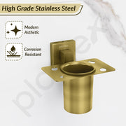Plantex Tumbler Holder for Bathroom/Stainless Steel Toothbrush Holder/Toothpaste Holder/Bathroom Accessories Ã¢â‚¬â€œ Pack of 1, Aqua (Brass Antique)