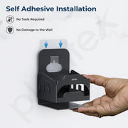Plantex  Self Adhesive Tumbler Holder for Barthroom/Stainless Steel Toothbrush Holder/Toothpaste Stand/Bathroom Accessories - Pack of 1 (Black)