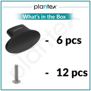 Plantex Knobs for Drawer/Small Drawer Knobs/Knobs for Cabinets/Pull-Push Knobs for Kitchen/Bedroom Drawer - Pack of 6 (Oval, Black)