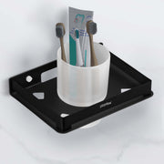 Plantex Tumbler Holder for Bathroom/Stainless Steel Toothbrush Holder/Toothpaste/Razor Holder/Bathroom Accessories - Pack of 1 (Black)