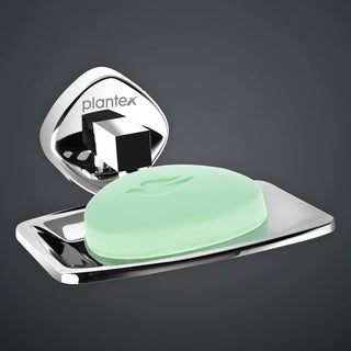 Plantex Maxx Stainless Steel Soap Holder for Bathroom/Soap Dish/Bathroom Soap Stand/Bathroom Accessories - (Square,Chrome)