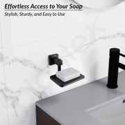 Plantex 304 Grade Stainless Steel Wall Mounted Soap Holder for Bathroom/Soap Stand/Soap Dish/Bathroom Accessories - Splash (Black)