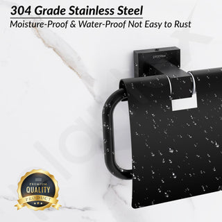 Plantex 304 Grade Stainless Toilet Paper Holder/Toilet Roll Holder/Bathroom Toilet Paper Holder/Bathroom Accessories - Splash (Black)