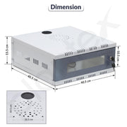 Plantex CCTV/DVR Rack/NVR/cctv box/Network Rack/Cabinet/with Lock/Server Rack with Power Socket - 2U - Wall Mount - (Metal) Transparent Glass Door Cabinet Box with keylock