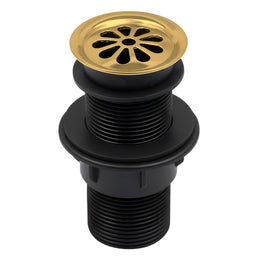 Plantex Brass with Nylon 6 inch Full Thread Waste Coupling for Wash Basin/Coupling for Sink - Pack of 1 (BH-1116, Gold)
