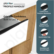 Plantex Profile Handle for Kitchen Cabinet/32 Inch Aluminium Drawer Profile Handle/Wardrobe Pull Handle for Home/Office/Hotel - Pack of 5 (Black)
