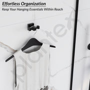 Plantex 304 Grade Stainless Steel Hooks for Hanging Clothes and Towel in Bathroom/Living Room/Bathroom Accessories - Splash (Black)