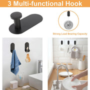 Plantex Stainless Steel Self Adhesive 16 inch Towel Holder/Napkin Holder/Paper Holder/Robe Hook for Bathroom/Bathroom Accessories - Combo -(Black, Pack of 2)