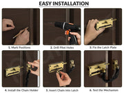 Plantex Door Chain with Baby Latch/Door Chain Lock for Main Door/Latch Lock for Door/Heavy Duty Door Safety Guard Lock for Home, Hotel & Office Security â€“ Pack of 1 (DTK-294-Brass Antique)