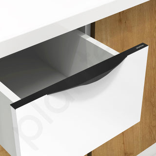 Plantex Profile Handle for Kitchen Cabinet/14 Inch Alluminium Drawer Profile Handle/Wardrobe Pull Handle for Home/Office/Hotel - Pack of 2 (Black)