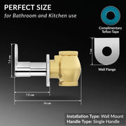 Plantex Pure Brass 25 mm Toilet Flush Valve for Toilet with Teflon Tape and Brass Wall Flange for Commercial and Residential Use-(ORN-220-Chrome)
