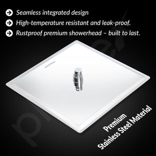 Plantex Stainless Steel Shower Head for Bathroom 12 x 12 inch with Water Saving Techonology/Rain Flow Overhead Shower without Arm/Bathroom Showers - (Ultra Slim-Chrome)