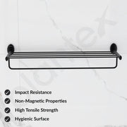 Plantex 304 Grade Stainless Steel 24-Inch Towel Rack for Bathroom/Towel Rod/Towel Hanger Stand/Bathroom Accessories - Oreva (Black)