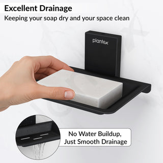 Plantex 304 Grade Stainless Steel Soap Dish/Soap Holder/Soap Stand/Soap Case/Bathroom Accessories - Crystal(Black)