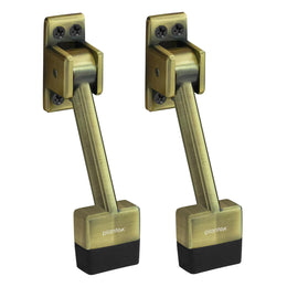Plantex Door Stopper for Main Door with Rubber Grip 5-Inch Long Door Stopper for The Wooden Door/Stops for Door - (Pack of 2) Brass Antique