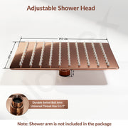 Plantex Stainless Steel Overhead Shower 8 x 8 inch with Water-Saving Technology/High pressure Rain Shower Head without Arm/Bathroom Shower -(Ultra Slim-PVD Rose Gold)