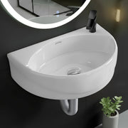 Plantex Platinum Ceramic Wash Basin Wall Mounted/Wash Basin for Bathroom/Wall Hung Washbasin/Sink for Bathroom with 10 Years Glaze Warranty by Plantex(Glossy White/Cody -17.5 x 11.5 x 5 Inch)