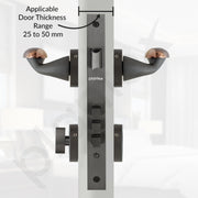 Plantex Door Lock for Home/Main Door Lock Set/Mortise Lock Set with Brass Lock Body & Cylinder - 3 Years of Warranty (7134, Grey & PVD Choco)