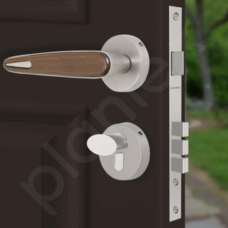 Plantex Main Door Lock/Mortise Lock for Door with 3 Years of Warranty - Robust Door Lock for Home with Brass Lock Body & Cylinder(034-Satin & Wood Finish)