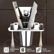 Plantex Pyramid Stainless Steel Tooth Brush Holder/Tumbler Holder/Bathroom Accessories (Chrome) - Pack of 1