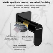 Plantex Pure Brass 25 mm Urinal Flush Valve with Teflon Tape & Wall Flange -7 Year Warranty (ORN-220-PVD Black)