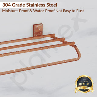 Plantex 304 Grade Stainless Steel 24-inch Towel Rack for Bathroom/Towel Shelf/Towel Stand/Bathroom Accessories (Crystal - PVD Rose Gold)