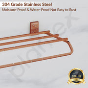 Plantex 304 Grade Stainless Steel 24-inch Towel Rack for Bathroom/Towel Shelf/Towel Stand/Bathroom Accessories (Crystal - PVD Rose Gold)