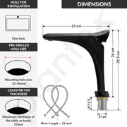Plantex Brass Wash Basin Mixer Tap/Hot & Cold Basin Mixer Faucet/Deck Mount Pillar Spout for Bathroom Sink - Pack of 1 (APS-4603, Black)