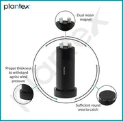 Plantex Stainless Steel Wall-Mounted Magnetic Door Stopper/Door Catcher for Wooden Door - Pack of 3 (Matt Black)