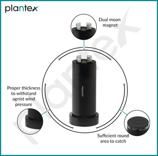 Plantex Stainless Steel Wall-Mounted Magnetic Door Stopper/Door Catcher for Wooden Door - Pack of 6 (Matt Black)